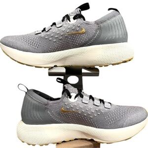 Nike React Escape Run Flyknit 'Cool Grey Metallic Gold Coin' Size 8.5